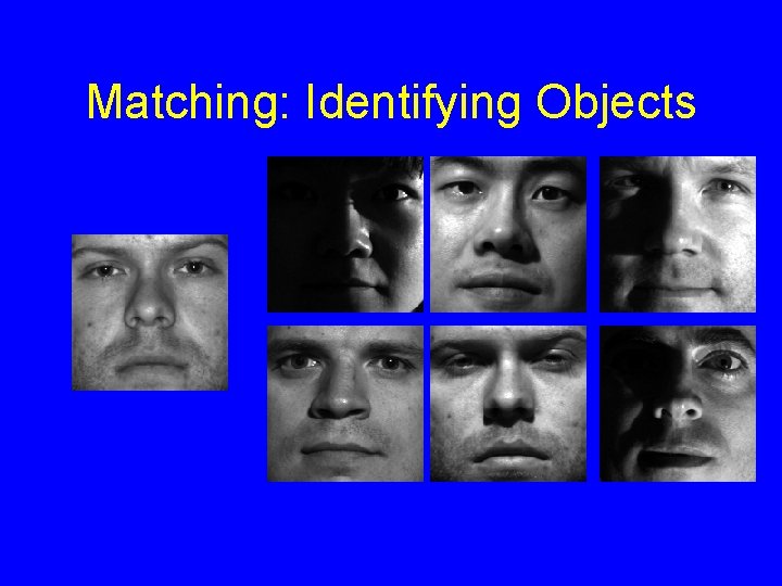Matching: Identifying Objects Matching: Identifying Objects