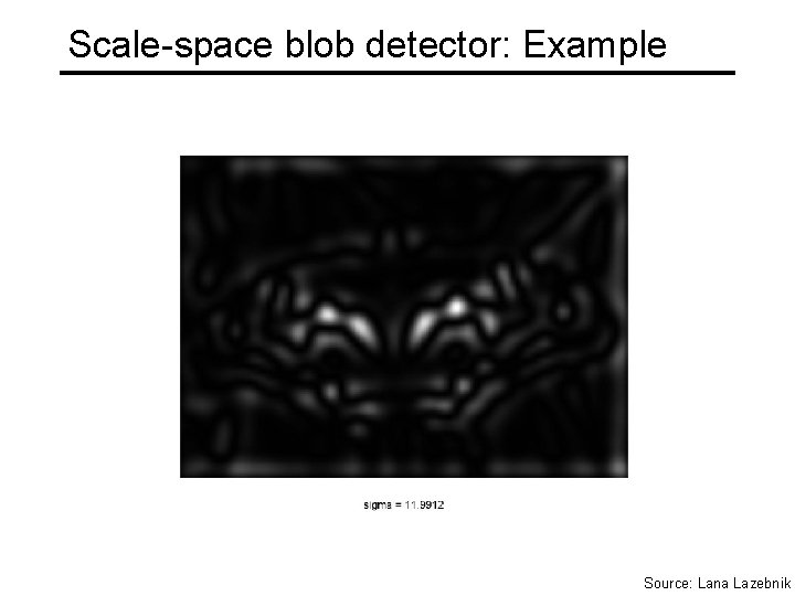 Scale-space blob detector: Example Source: Lana Lazebnik 