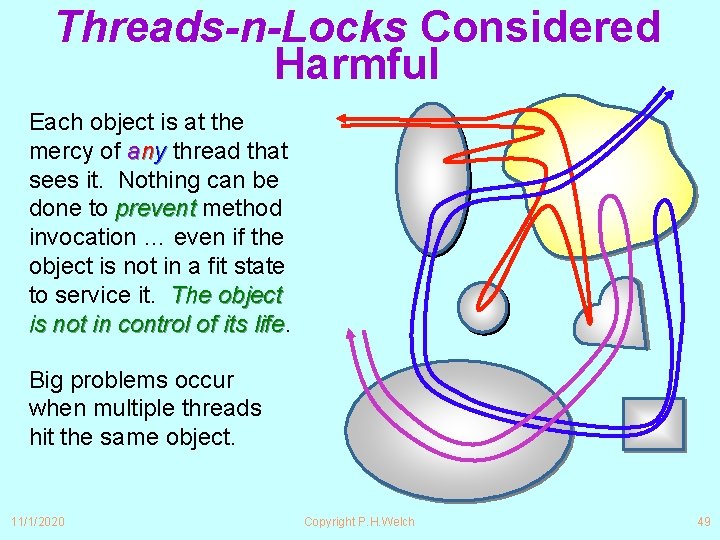 Threads-n-Locks Considered Harmful Each object is at the mercy of any thread that sees Threads-n-Locks Considered Harmful Each object is at the mercy of any thread that sees