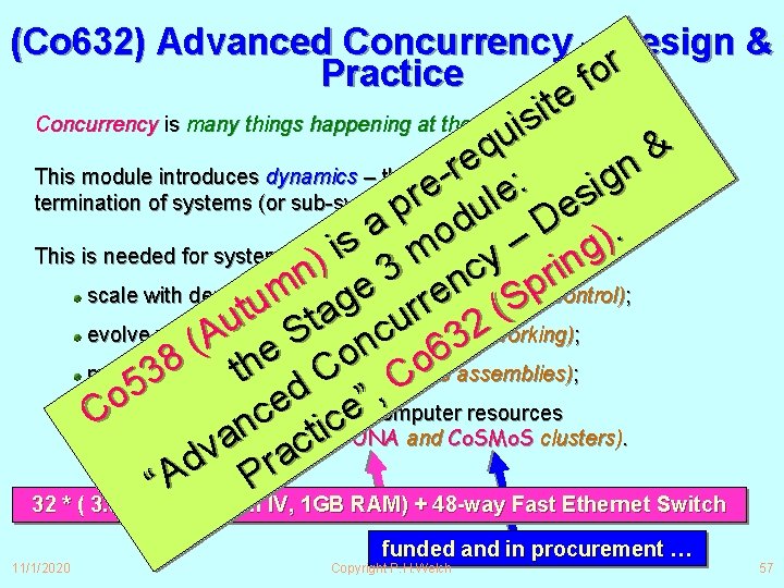 (Co 632) Advanced Concurrency – Design & r Practice o f e t i