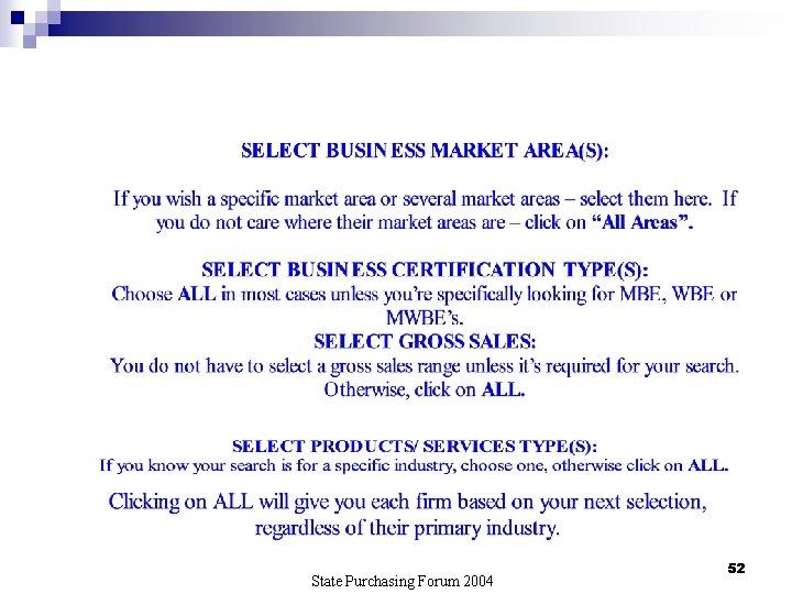 State Purchasing Forum 2004 52 