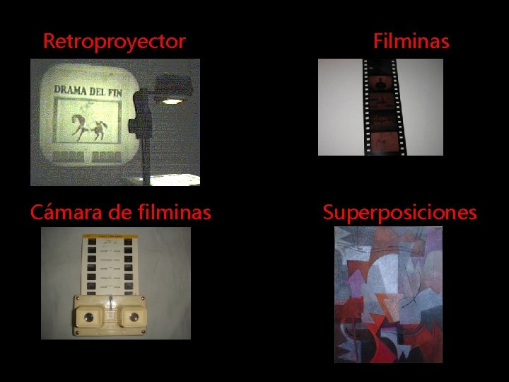 Retroproyector Cámara de filminas Filminas Superposiciones 