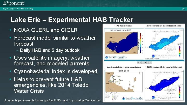 Engineering and Scientific Consulting Lake Erie – Experimental HAB Tracker • NOAA GLERL and