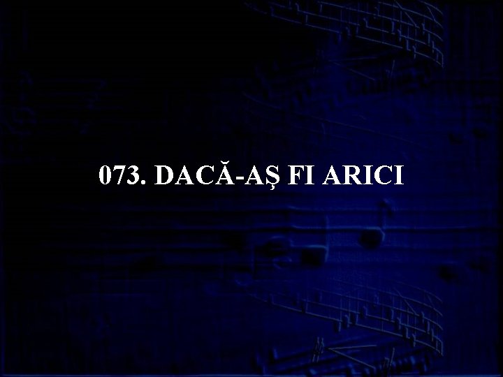 073. DACĂ-AŞ FI ARICI 