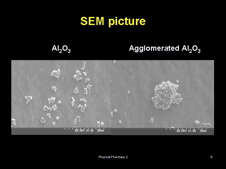 SEM picture Al 2 O 3 Agglomerated Al 2 O 3 Physical Pharmacy 2