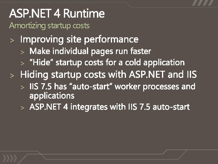 Amortizing startup costs > > > 