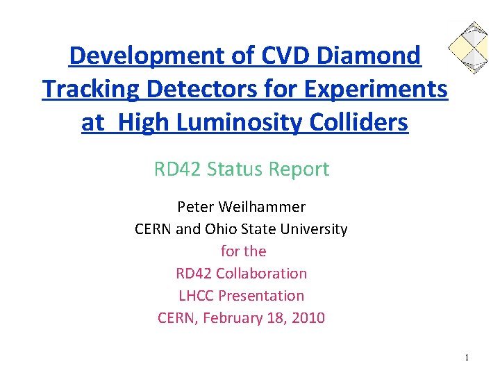 Development of CVD Diamond Tracking Detectors for Experiments at High Luminosity Colliders RD 42
