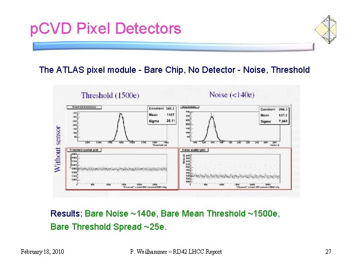 p. CVD Pixel Detectors The ATLAS pixel module - Bare Chip, No Detector -