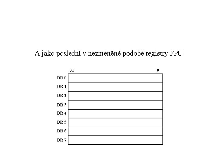 A jako poslední v nezměněné podobě registry FPU 