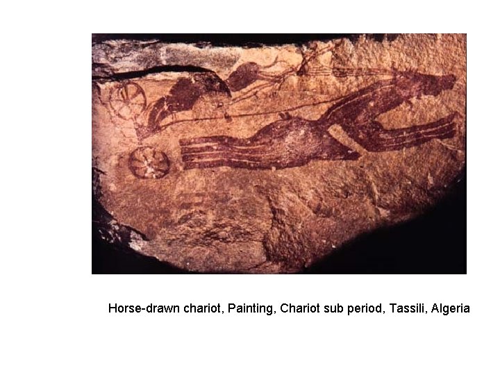 Horse-drawn chariot, Painting, Chariot sub period, Tassili, Algeria 