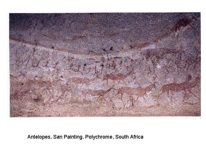 Antelopes, San Painting, Polychrome, South Africa 