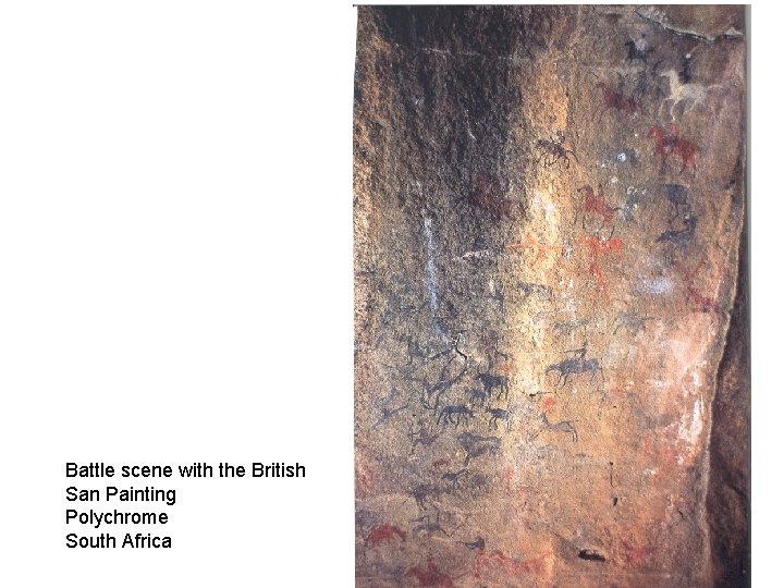 Battle scene with the British San Painting Polychrome South Africa 