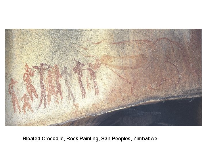 Bloated Crocodile, Rock Painting, San Peoples, Zimbabwe 