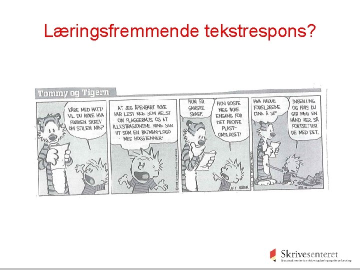 Læringsfremmende tekstrespons? 