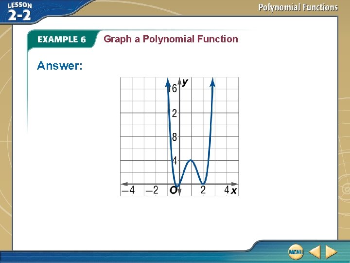 Graph a Polynomial Function Answer: 