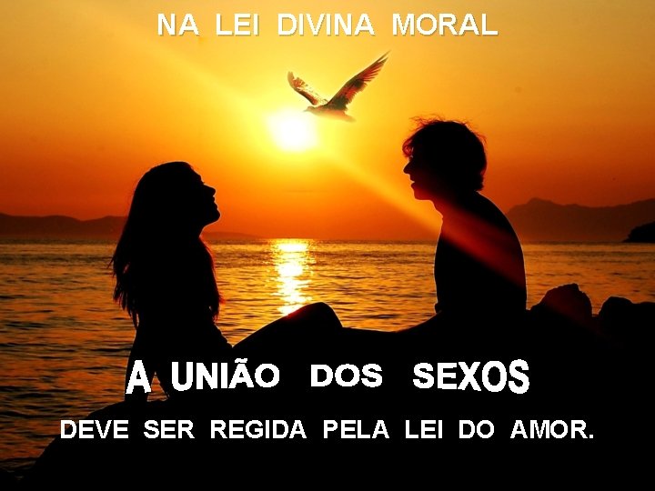 NA LEI DIVINA MORAL DEVE SER REGIDA PELA LEI DO AMOR. 