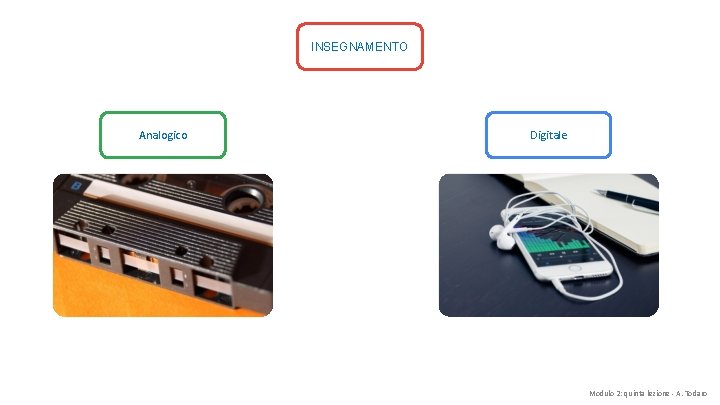 INSEGNAMENTO Analogico Digitale Modulo 2: quinta lezione - A. Todaro 