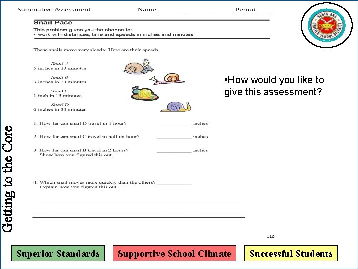 Getting to the Core • How would you like to give this assessment? Superior