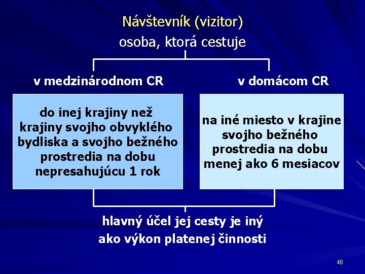 Návštevník (vizitor) osoba, ktorá cestuje v medzinárodnom CR do inej krajiny než krajiny svojho