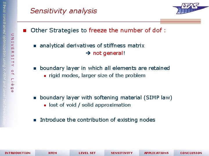 n Other Strategies to freeze the number of dof : UNIVERSITY of n analytical