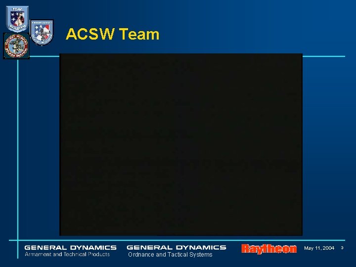 ACSW Team Ordnance and Tactical Systems May 11, 2004 Ordnance and Tactical Systems 3