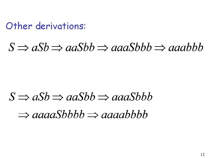 Other derivations: 13 