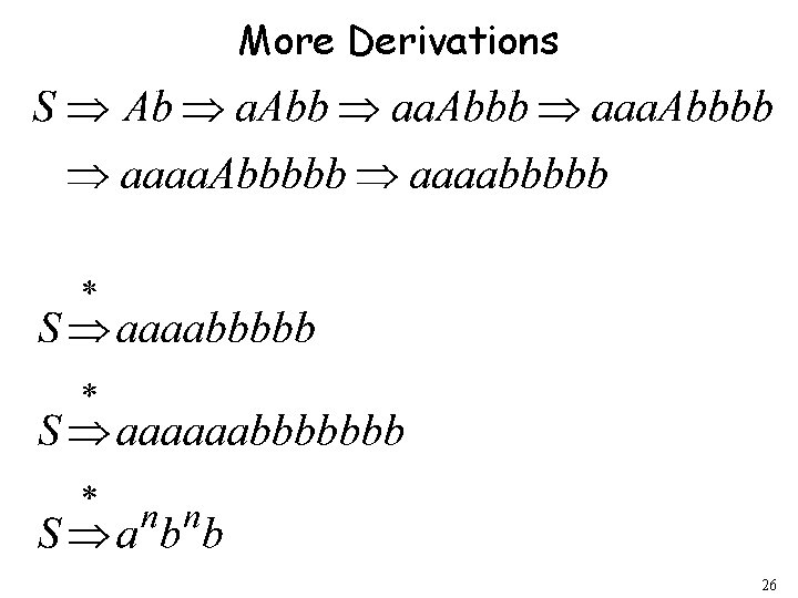 More Derivations 26 