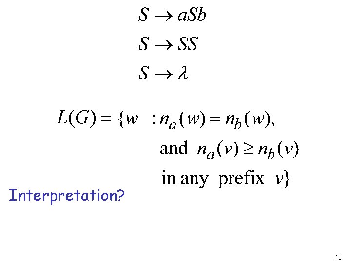 Interpretation? 40 