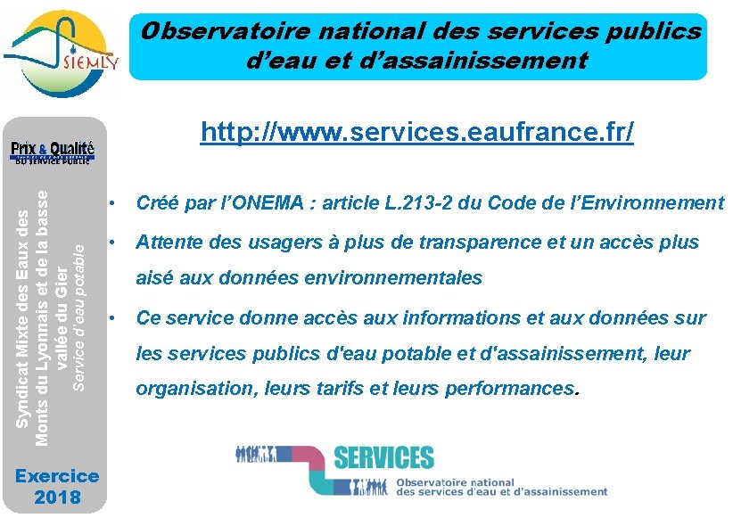 Observatoire national des services publics d’eau et d’assainissement • Créé par l’ONEMA : article