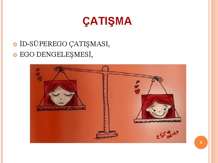 ÇATIŞMA İD-SÜPEREGO ÇATIŞMASI, EGO DENGELEŞMESİ, 3 