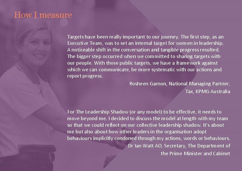 How I measure Targets have been really important to our journey. The first step,