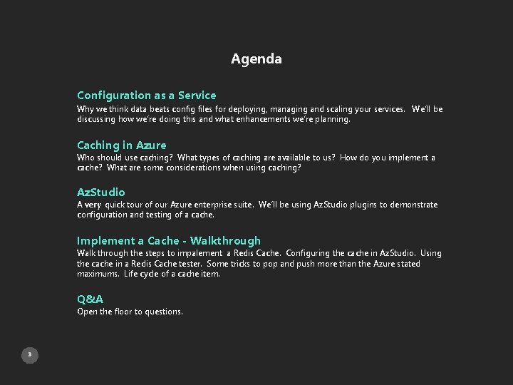 Agenda Configuration as a Service Why we think data beats config files for deploying,