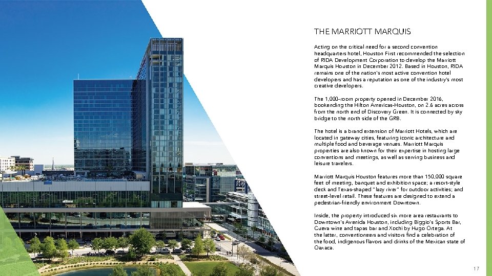 THE MARRIOTT MARQUIS Acting on the critical need for a second convention headquarters hotel, THE MARRIOTT MARQUIS Acting on the critical need for a second convention headquarters hotel,