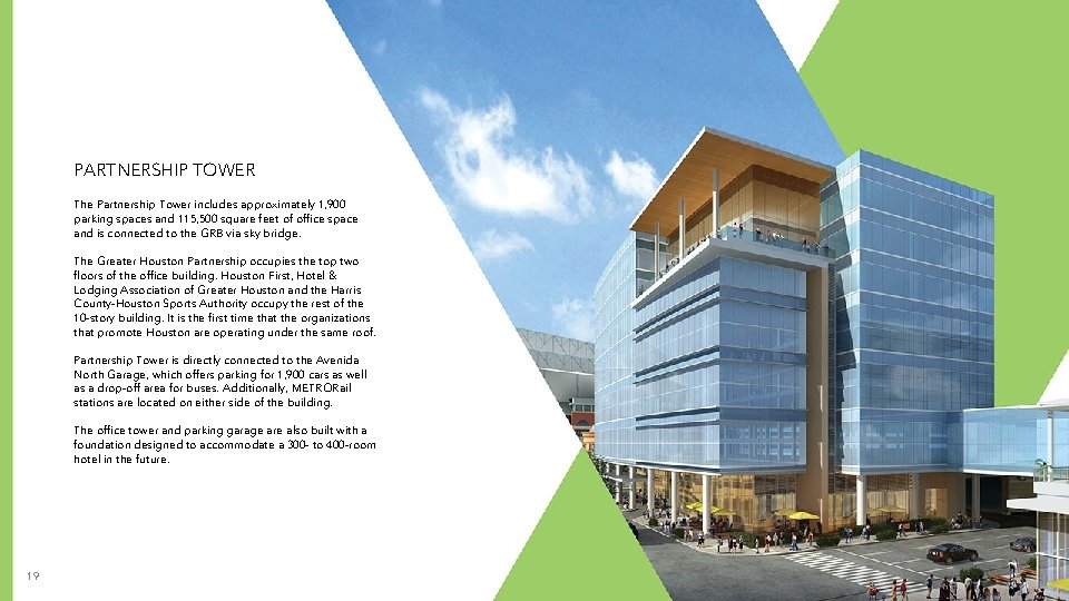 PARTNERSHIP TOWER The Partnership Tower includes approximately 1, 900 parking spaces and 115, 500 PARTNERSHIP TOWER The Partnership Tower includes approximately 1, 900 parking spaces and 115, 500