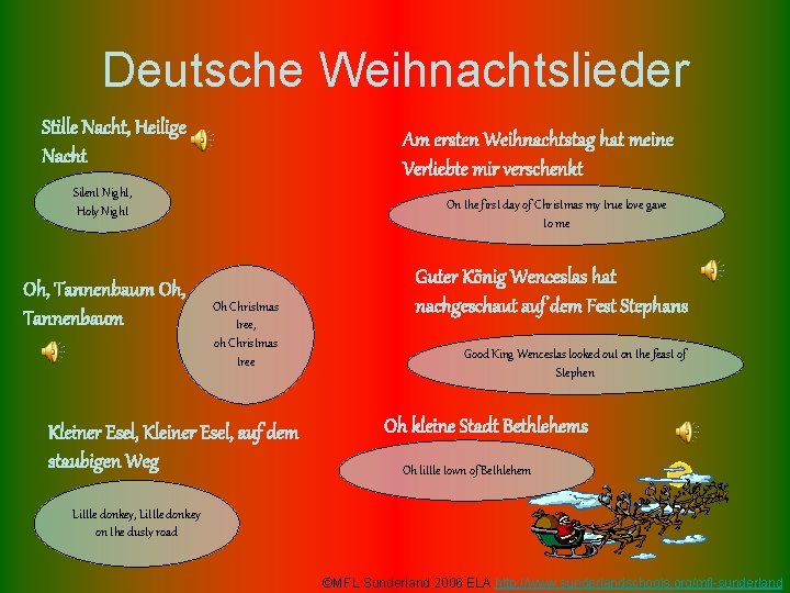 Deutsche Weihnachtslieder Stille Nacht, Heilige Nacht Am ersten Weihnachtstag hat meine Verliebte mir verschenkt