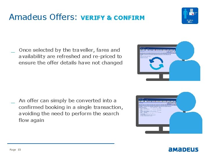 Amadeus Offers: VERIFY & CONFIRM _ Once selected by the traveller, fares and availability