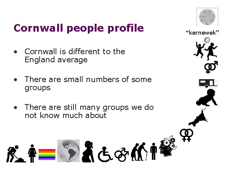 Cornwall people profile • Cornwall is different to the England average • There are