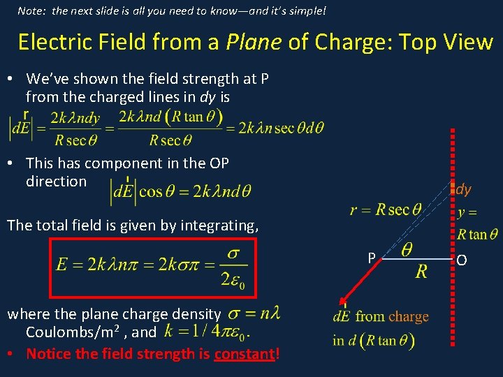 Note: the next slide is all you need to know—and it’s simple! Electric Field