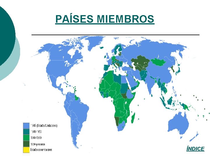 PAÍSES MIEMBROS ÍNDICE 