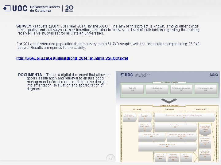 SURVEY graduate (2007, 2011 and 2014) by the AQU : The aim of this