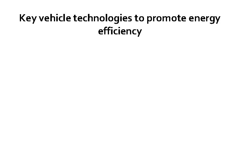 Key vehicle technologies to promote energy efficiency 
