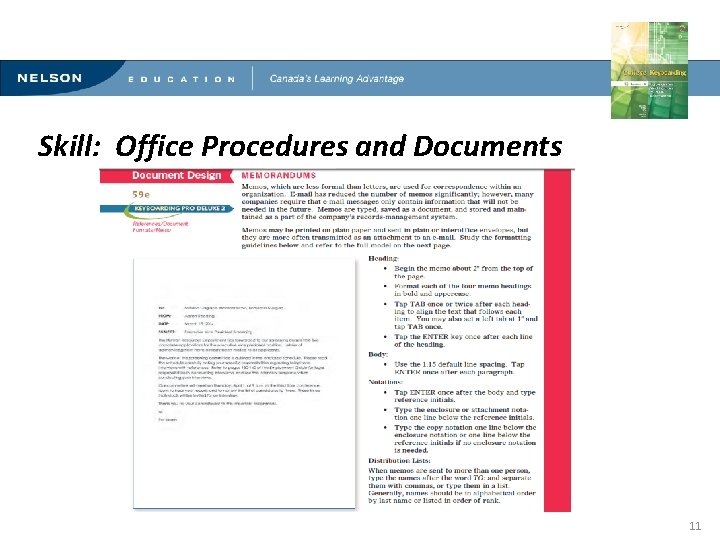 Innovative Methods for Teaching Computerized Document Production Skill: Office Procedures and Documents 11 