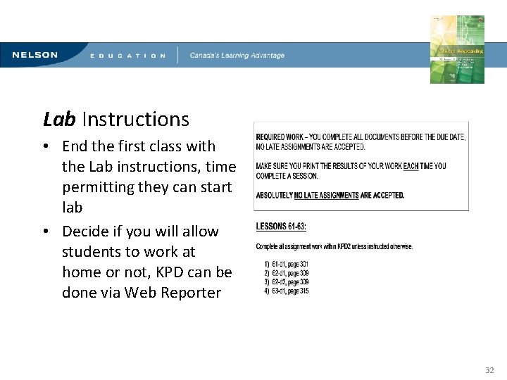 Innovative Methods for Teaching Computerized Document Production Lab Instructions • End the first class