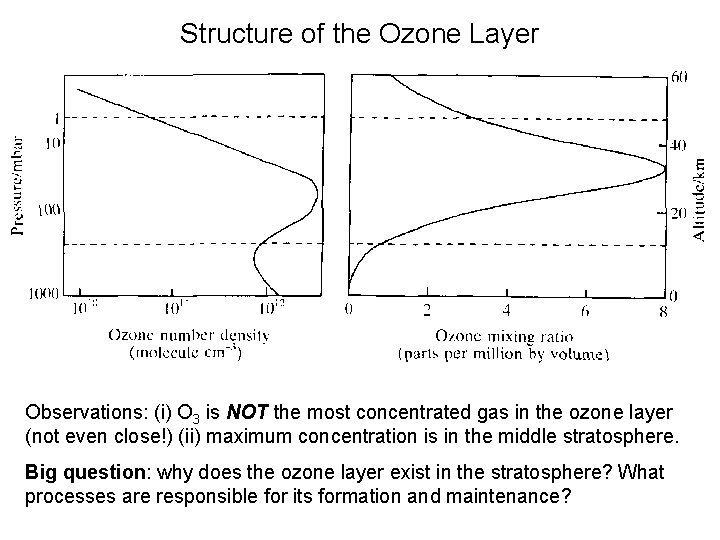 Structure of the Ozone Layer Observations: (i) O 3 is NOT the most concentrated