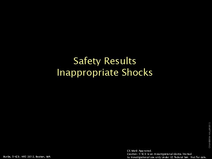 CRM-88604 -AA JUN 2012 Safety Results Inappropriate Shocks Burke, S-ICD, HRS 2012, Boston, MA