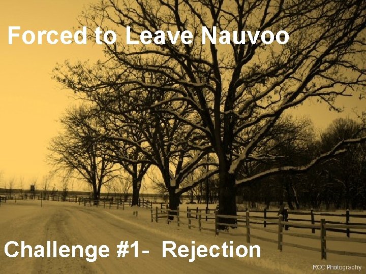 Forced to Leave Nauvoo Challenge #1 - Rejection 
