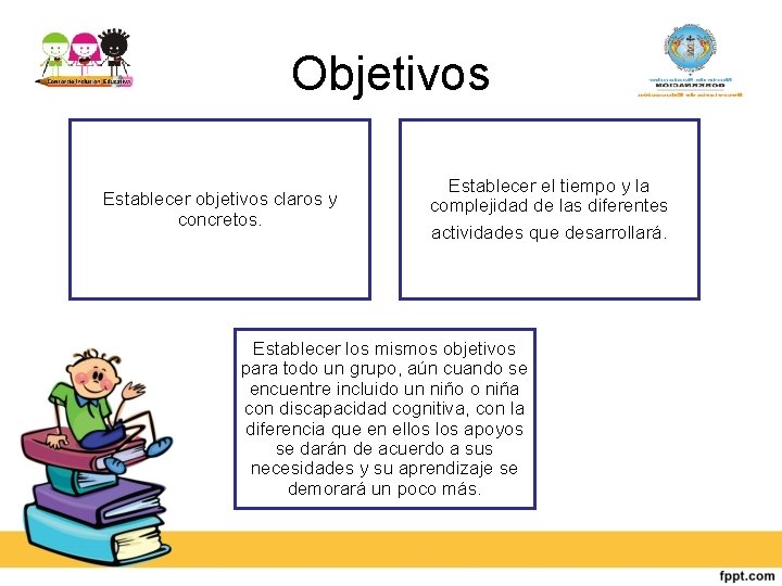Objetivos Establecer objetivos claros y concretos. Establecer el tiempo y la complejidad de las