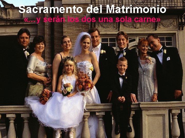 Sacramento del Matrimonio «…y serán los dos una sola carne» 