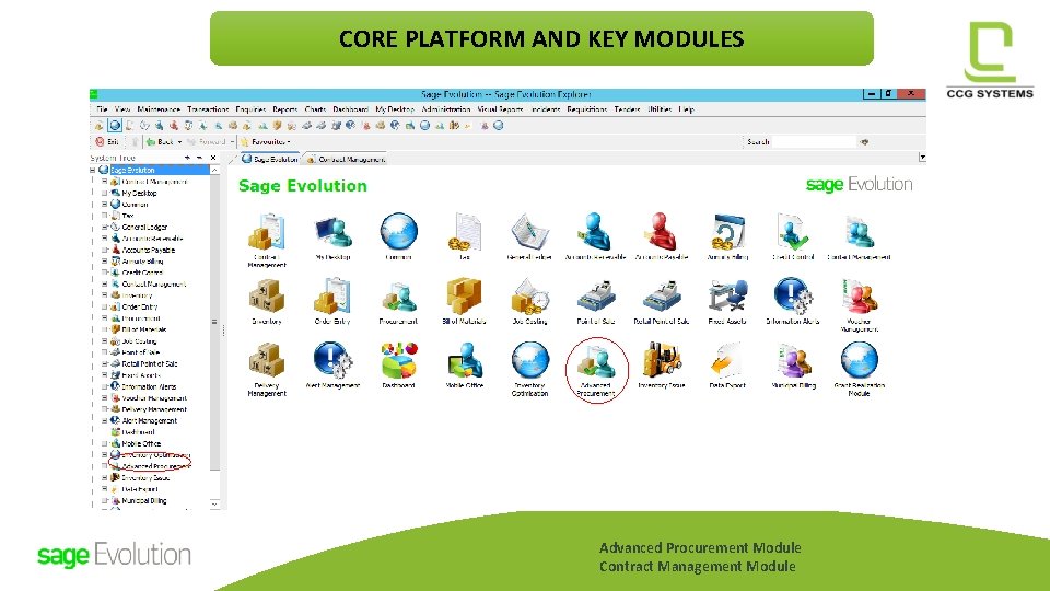 CORE PLATFORM AND KEY MODULES Advanced Procurement Module Contract Management Module CORE PLATFORM AND KEY MODULES Advanced Procurement Module Contract Management Module