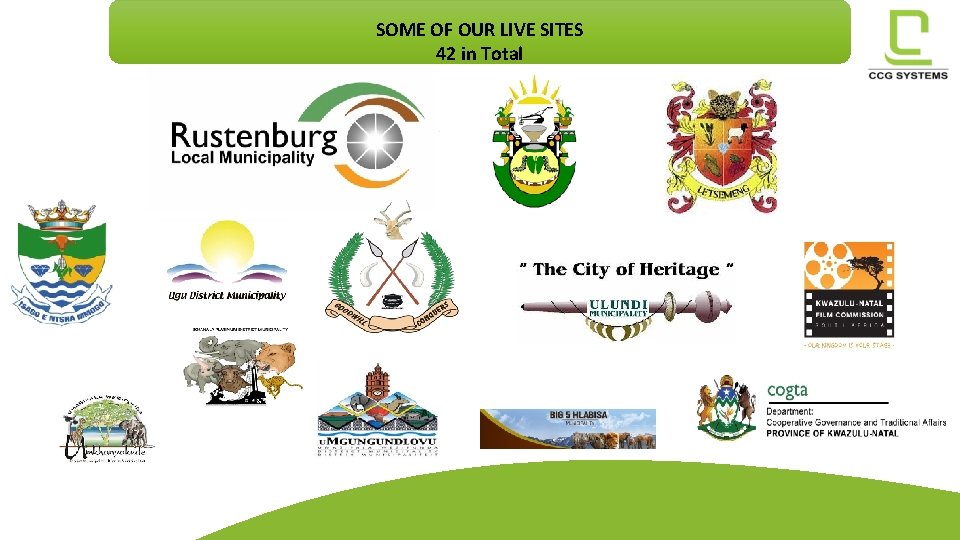 SOME OF OUR LIVE SITES 42 in Total SOME OF OUR LIVE SITES 42 in Total